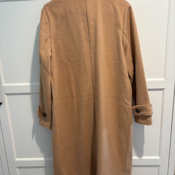 House of Harlow 1960 x Revolve Womens Classic Long Coat LARGE in Camel - Picture 2 of 10